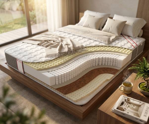 Матрас Amore Sleep 22 см с латексом, кокосом и мемориформом для здорового сна - Виртуоз Сна